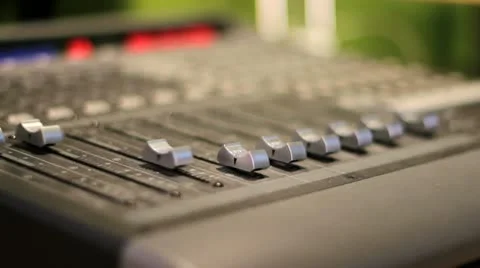 Mixer in Studio - moving faders Stock Footage 11060070
