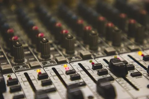 Mixer table perspective view blurred Foto stock