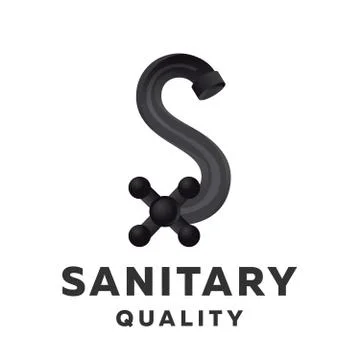 Mixer tap pipe form letters S logo, icon, vector illustrations Stock Illustration