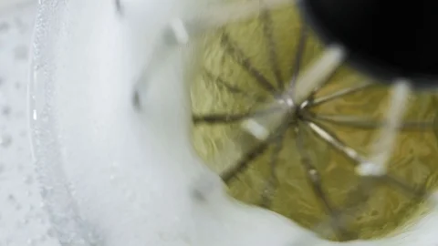 Mixer whips up egg white Stock Footage 129083138