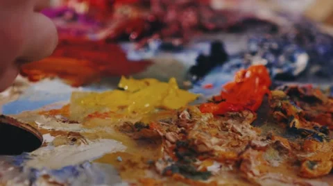 Mixes paint Stock Footage 64764043