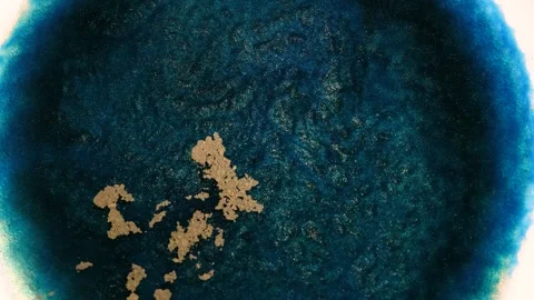 Mixing alcohol ink fragments in a close-up view with different colors Stock Footage 344716004