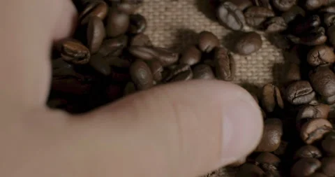 Mixing and selecting coffee beans Видео 232256596