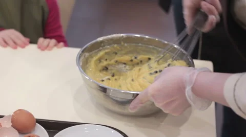 Mixing Batter for chocolate cake or muffin. Stock Footage 58030199