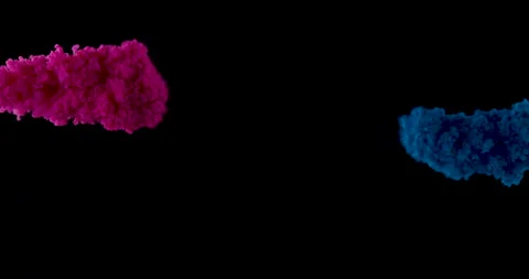 Mixing Blue And Pink Paint In Water Stock Footage 170786007