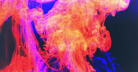 Mixing Blue and Red Liquid Inks in water on Black background slow motion 4K Stock Footage 103266549