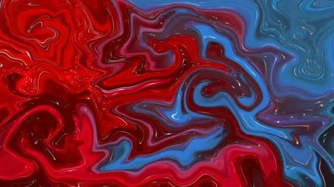 Mixing blue and red liquid oil paintings abstract background Stock Footage 170668076