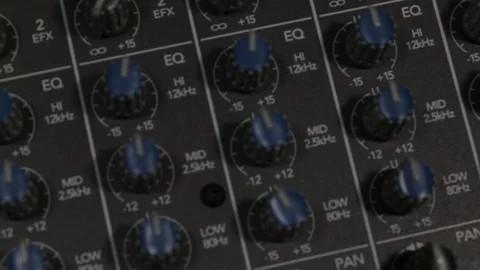 Mixing board equalization dials Stock Footage 88676628