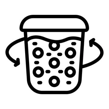 Mixing bubble tea icon outline vector. Concoction milky coffee tea Stock Illustration