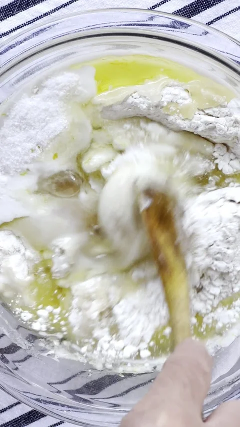 Mixing cake batter vertical Stock Footage 219282864