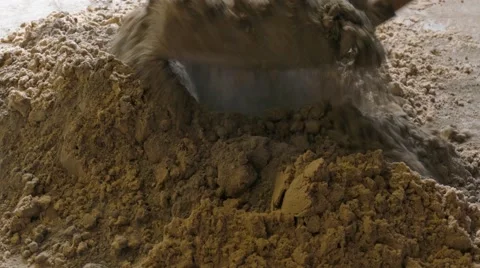 Mixing cement and sand Stock Footage 67932218