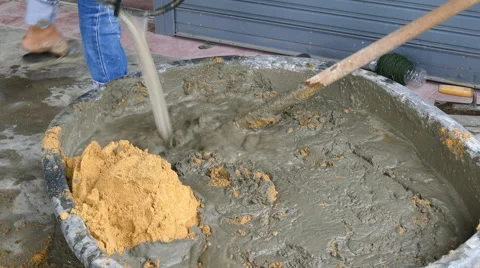 Mixing cement Video stock 53236745