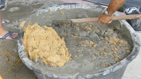 Mixing cement Stock Footage 53237235