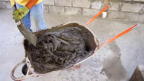 Mixing cement Stock Footage 126998456