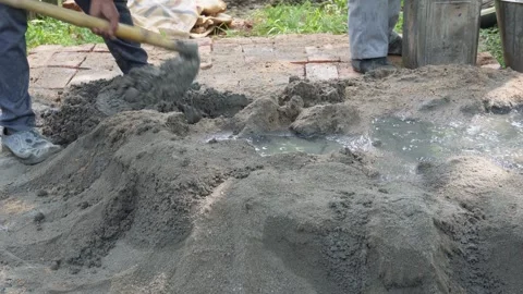 Mixing cement Stock Footage 342282556