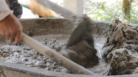 Mixing cement for the preparation of Construction. Stock Footage 63909833