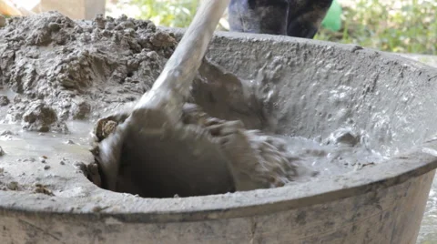Mixing cement for the preparation of Construction. Stock Footage 63909948
