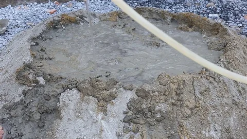 Mixing cement for the preparation of Construction . Stock Footage 77330536