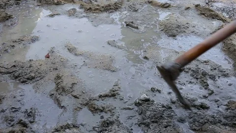 Mixing cement for the preparation of Construction . Stock Footage 77330556