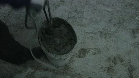 Mixing cement for the preparation in construction site. Telavi. Georgia 스톡 동영상 83659560