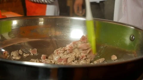 The mixing chopped meat in a dish Stock-Footage 91549032
