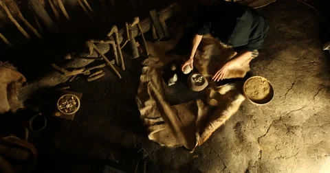 Mixing the clay to make pottery 库存影片 61266355