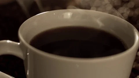 Mixing coffee in slow motion Stock Footage 76052046