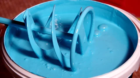 Mixing colors with a drill Stock Footage 34681542