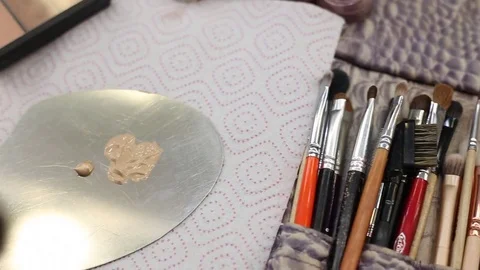 Mixing of concealer Stock Footage 73251042