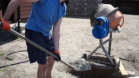 Mixing concrete Stock Footage 197143662