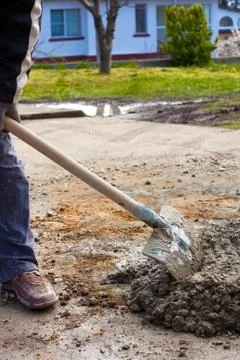 Mixing up concrete Stock Photos