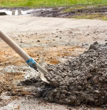 Mixing up concrete Stock Photos