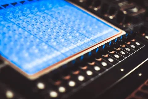 Mixing console at the concert 库存照片