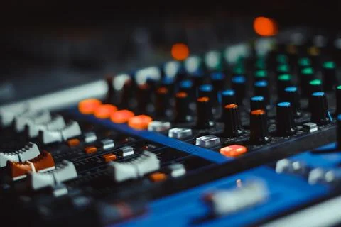 Mixing console at the concert Stock Photos