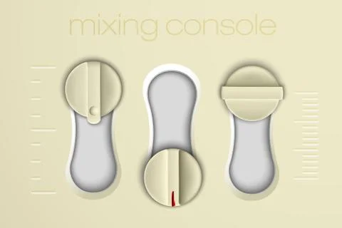 Mixing console faders Stock Illustration