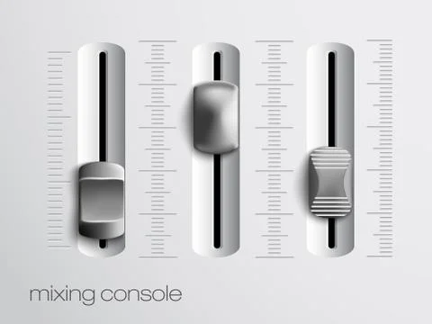 Mixing console faders Stock Illustration