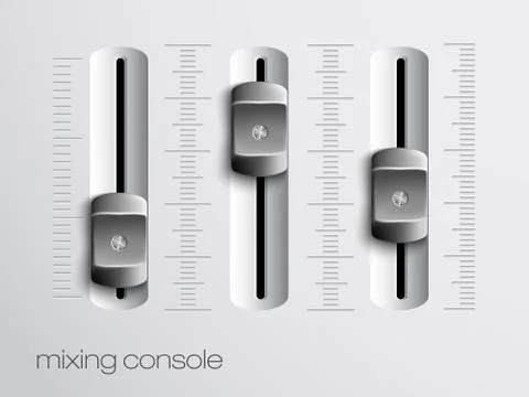 Mixing console faders Stock Illustration