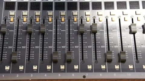Mixing Console moving Faders Stock Footage 46340066