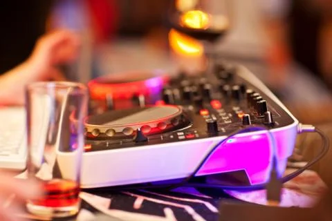 Mixing Console at the night club Stock Photos