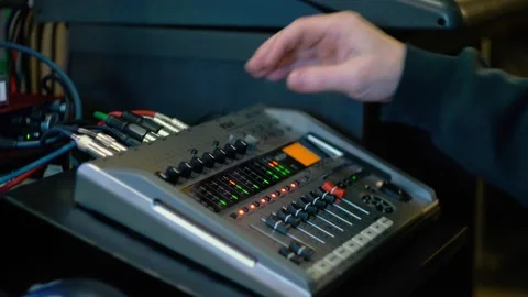 Mixing console at the recording studio. recording a song in the studio Stock Footage 142305476