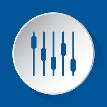 Mixing console - simple blue icon on white button Stock Illustration