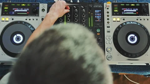 Mixing console time lapse. Hands DJ mixing music at an underground party Stock Footage 58352652