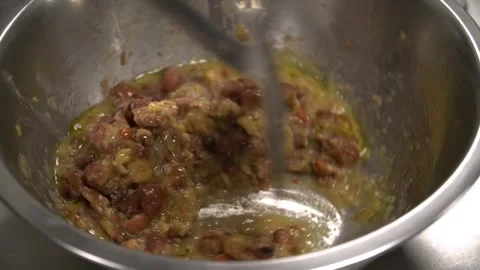 Mixing Cooked Beans Stock Footage 319951279