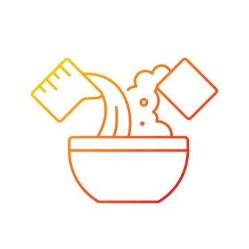 Mixing cooking ingredient gradient linear vector icon Illustrazione stock