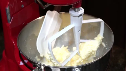 Mixing Cream Into Butter In A Kitchen Stock Footage 138946161