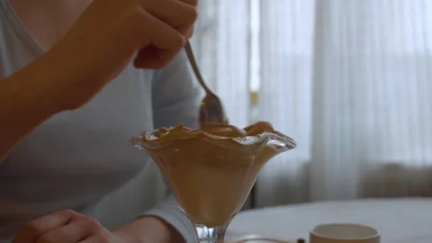 Mixing Dalgona coffee closeup Stock Footage 131079598