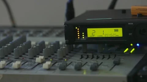 Mixing desk and audio system Stock Footage 64565772