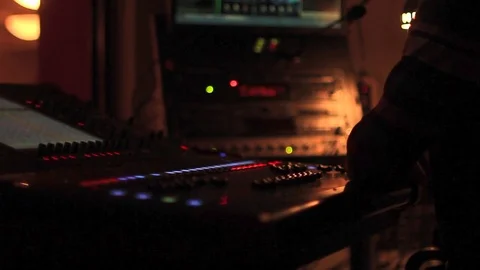 The mixing Desk at the concert Stock Footage 74949373