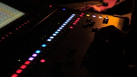 The mixing Desk at the concert Stock Footage 74949446