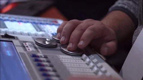 The mixing Desk at the concert Stock Footage 81427708